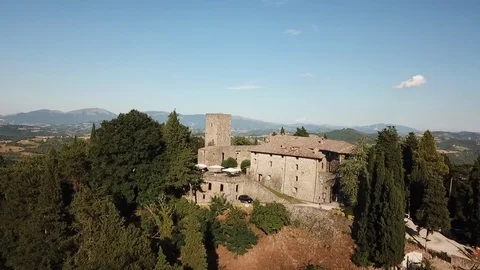 Gubbio Castle Stock Footage 96301451
