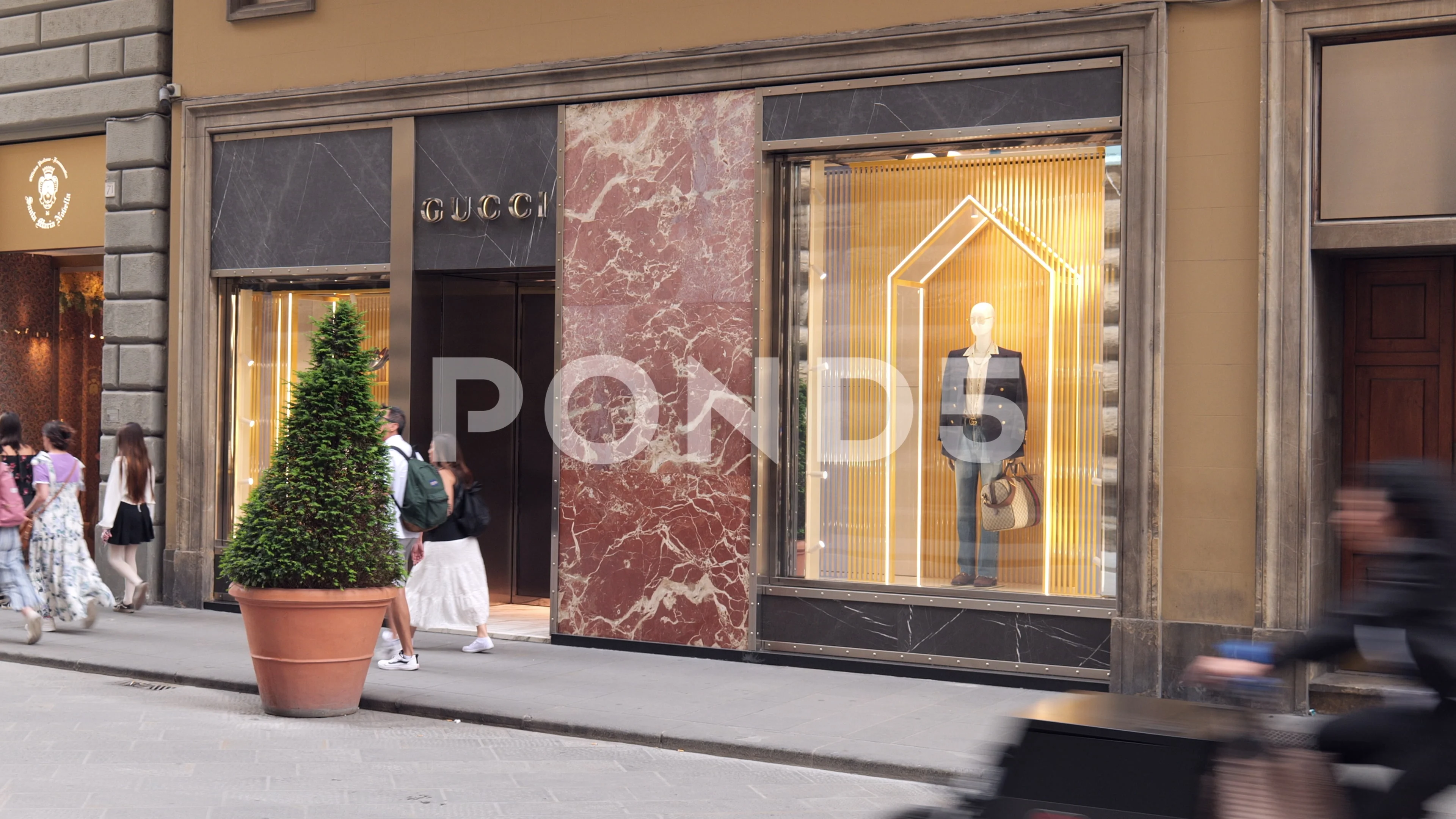 Gucci flagship store in Florence, Italy., Stock Video