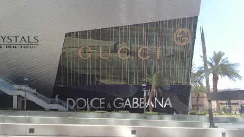 Street view luxury Gucci and Prada store, Stock Video