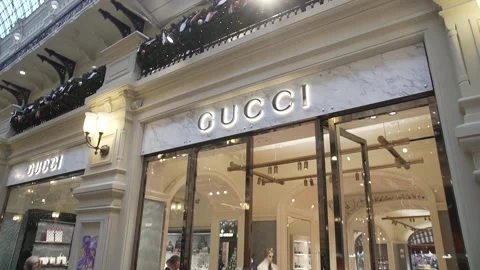 Gucci Store Exterior Stock Footage