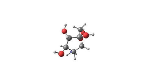 Gucosamine molecular structure on white background Illustrazione stock