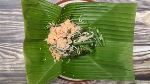 Gudangan A Traditional Dish from Java, Indonesia Stock Footage 295090864