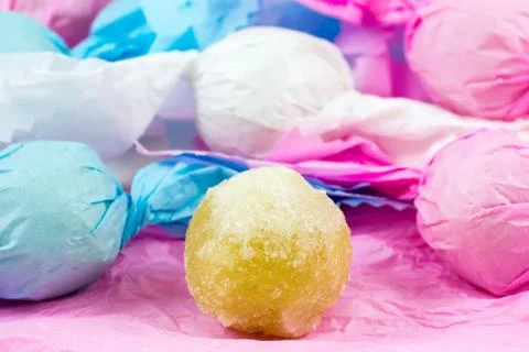 Gueffus or Sospiri, typical sweets of Sardinia, Italy Stock Photos