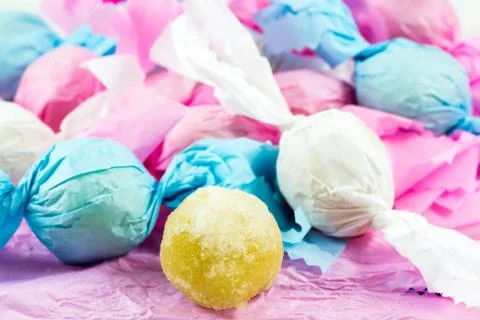 Gueffus or Sospiri, typical sweets of Sardinia, Italy Stock Photos