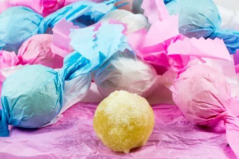 Gueffus or Sospiri, typical sweets of Sardinia, Italy Stock Photos
