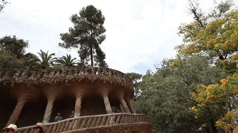 Guell Park in Barcelona Stock Footage 66512626