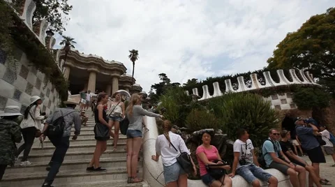 Guell Park in Barcelona Stock Footage 66512740