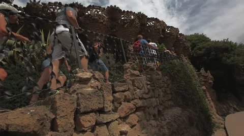 Guell Park in Barcelona Stock Footage 66513767