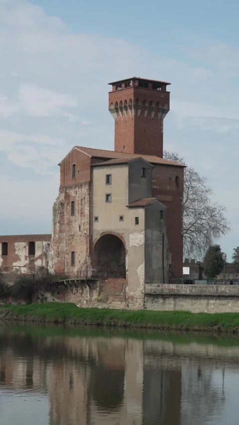 Guelph Tower - Historic Tower Reflected in Water. Stock Footage 330194488