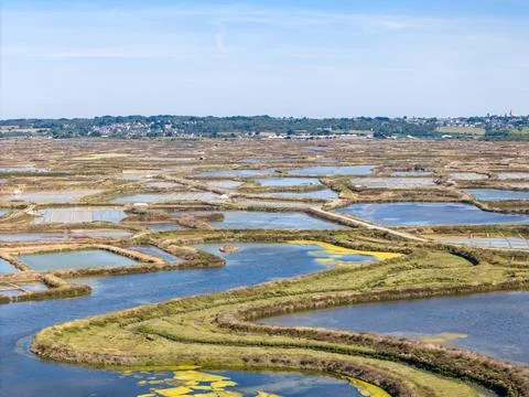 Guerande salt marshes drone Foto stock