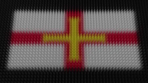 Guerns Flag Light Shining on Scrolling Bullets Stock Footage 304696269