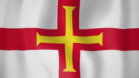 Guernsey animated flag. Seamless loop. 4K Stock-Footage 145476073