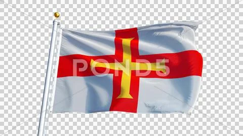 Guernsey flag, close up, isolated with alpha channel Stock Photos