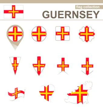 Guernsey Flag Collection Stock Illustration