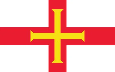 Guernsey flag vector graphic. Rectangle Guernesiais flag illustration. Guerns Stock Illustration