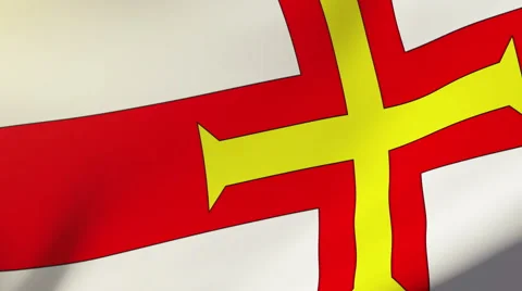 Guernsey flag waving in the wind. Looping sun rises style.  Animation loop Video stock 48588296