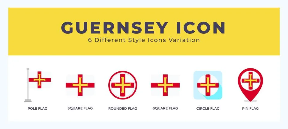 Guernsey icon set with different styles. Vector illustration. イラスト素材