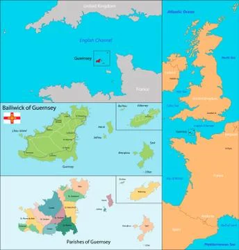 Guernsey map Stock Illustration