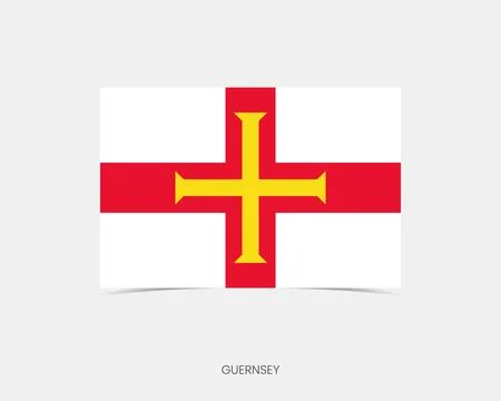 Guernsey Rectangle flag icon with shadow. Stock Illustration