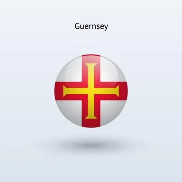 Guernsey round flag. Vector illustration. Stock Illustration