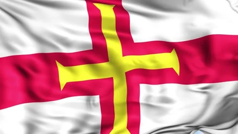 Guernsey Waving Flag Background Stock Footage 204140805