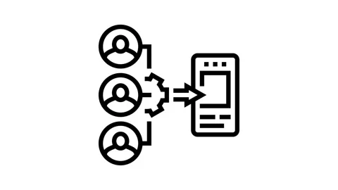 Guerrilla testing ux ui design line icon animation Stock Footage 326129749