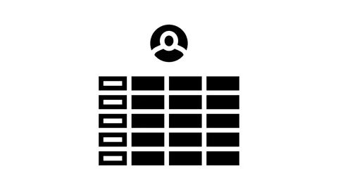 Guerrilla testing ux ui design glyph icon animation Stock Footage 326150198