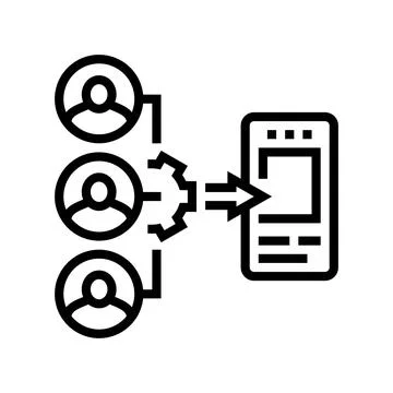 Guerrilla testing ux ui design line icon vector illustration Stockillustratie