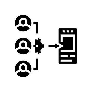 Guerrilla testing ux ui design glyph icon vector illustration Illustrazione stock