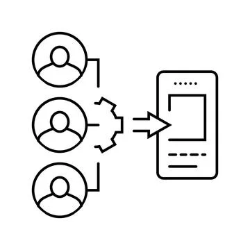 Guerrilla testing ux ui design line icon vector illustration イラスト素材