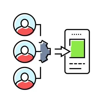 Guerrilla testing ux ui design color icon vector illustration Illustrazione stock