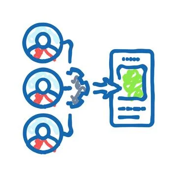 Guerrilla testing ux ui design icon doodle illustration Illustrazione stock