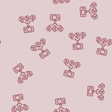 Guerrilla testing ux ui design line seamless pattern 스톡 일러스트