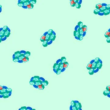 Guerrilla testing ux ui design isometric icon seamless pattern Illustrazione stock