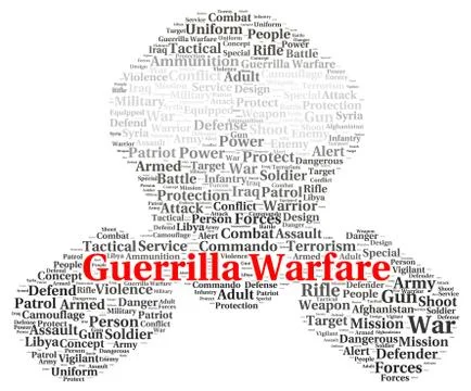Guerrilla warfare word cloud shape Stock Illustration