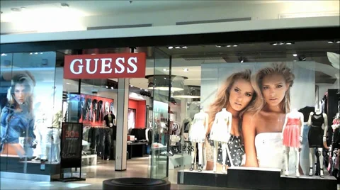 Guess Jeans storefront mall Stock Footage 37996516