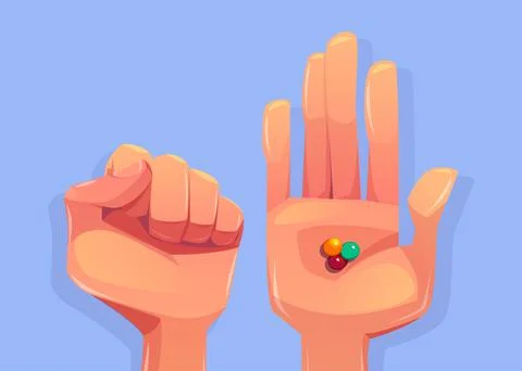 Guess which hand game with closed and open palms Stock Illustration