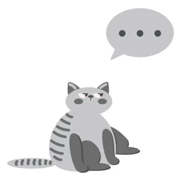 Guessing cat sticker. Isolated cute sticker Stock Illustration
