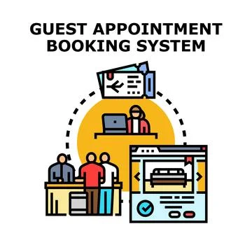 Guest appointment booking system concept illustration Stock Illustration