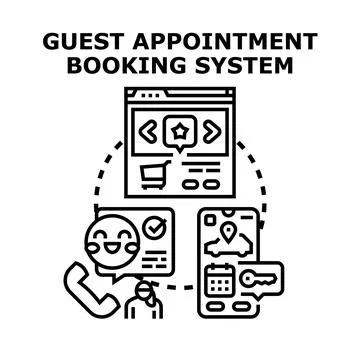 Guest appointment booking system concept illustration Stock Illustration