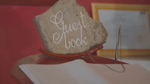 Guest Book Made of Stone Stock Footage 116413656