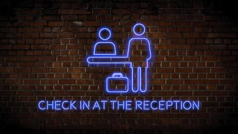 Guest checking in at reception Stock Illustration