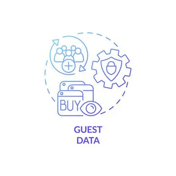 Guest data blue gradient concept icon 스톡 일러스트