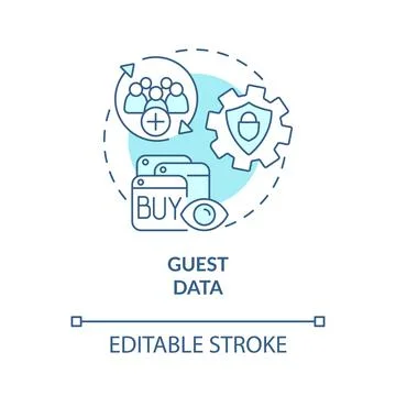 Guest data turquoise concept icon 库存插图
