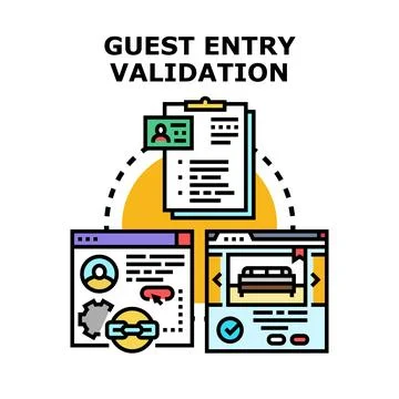 Guest entry validation process applying digital technology Stock Illustration