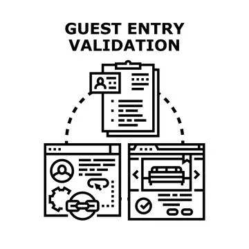 Guest entry validation process applying digital technology Stock Illustration