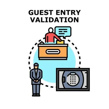 Guest entry validation system providing security service 스톡 일러스트