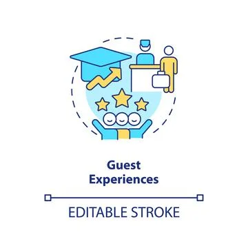 Guest experiences concept icon Stock Illustration
