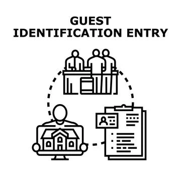Guest identification entry process vector concept Stock Illustration