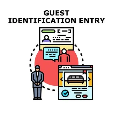 Guest identification entry for secure hotel check in Stock Illustration